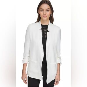 DKNY Open Front White Blazer Sz XL NWT